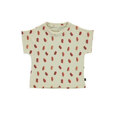 Brick Dot Oversized Shirt - White/Brown