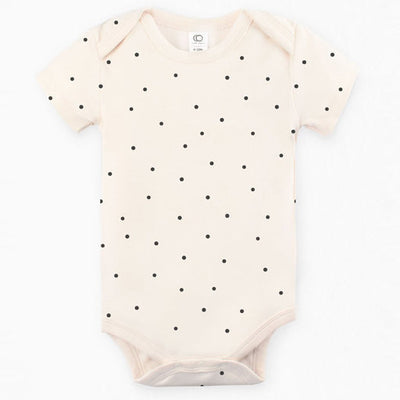 Afton Short Sleeve Bodysuit - Mini Polka/Pewter