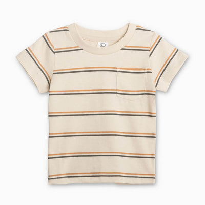 Everest Short Sleeve Tee - Zane Stripe/Pewter & Tan