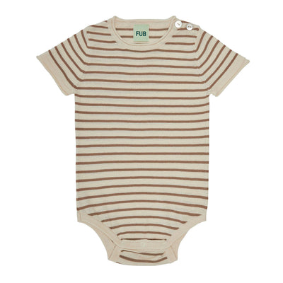 Baby SS Body - Ecru/Camel