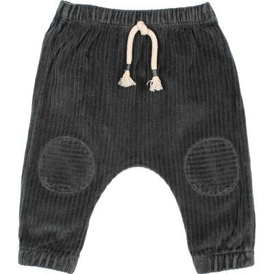 Baby Knit Velour Pants - Antracite