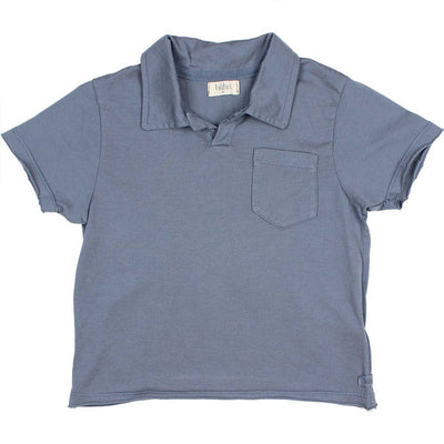 Polo Tee Shirt with Pocket - Blue