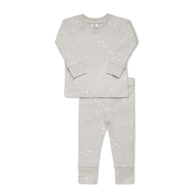 Long Sleeve Jammies - Footprints/Stone