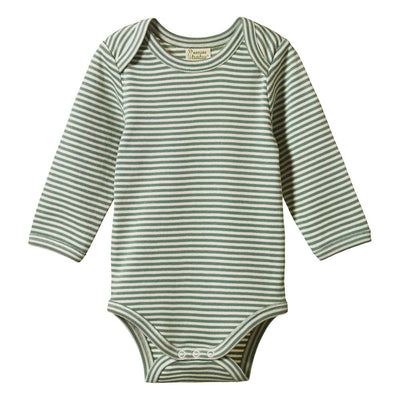 Long Sleeve Bodysuit - Lily Pad Stripe