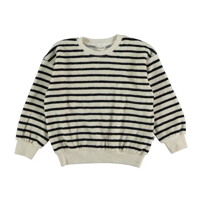 Organic Cotton Toweling Sweatshirt - Dark Blue
