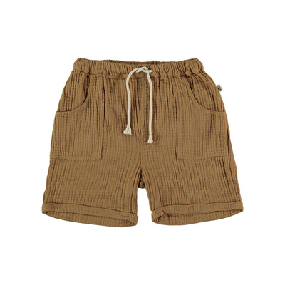 Organic Gauze Bermuda Shorts - Peanut