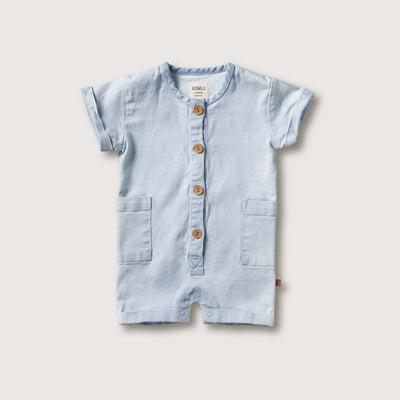 Organic Short Sleeve Romper - Denim