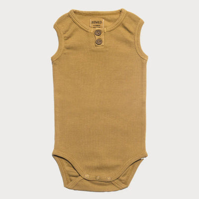 Organic Vintage Bodysuit S/L - Ochre