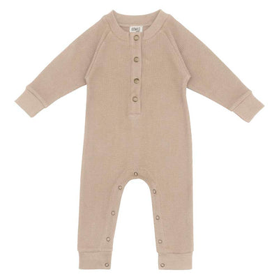 Organic Waffle Playsuit - Almond