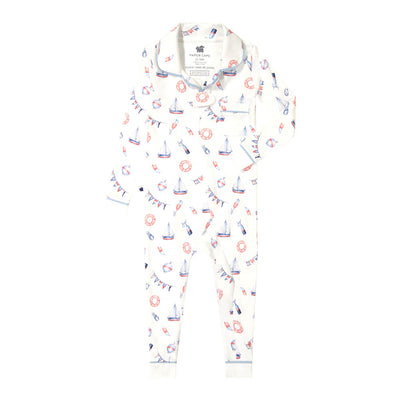 Classic Footless PJ Onesie - Nautical Print