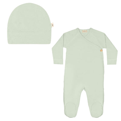 Kimono Footie with Beanie Set - Pistachio