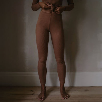 The Women's Ribbed Legging - Camel
