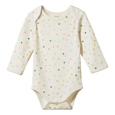 Cotton Long Sleeve Bodysuit - Flora Print