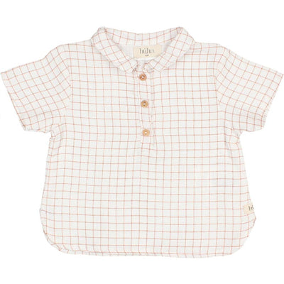 Collared Mini Check Shirt - Terracotta