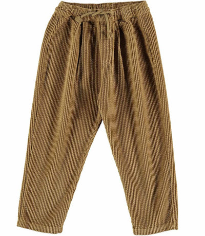 Kids Corduroy Drawstring Trousers - Camel