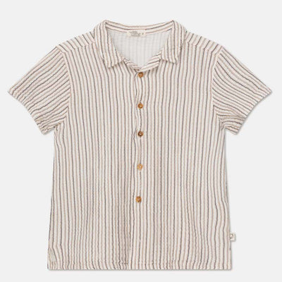 Gauze Stripe Camp Shirt - Ivory