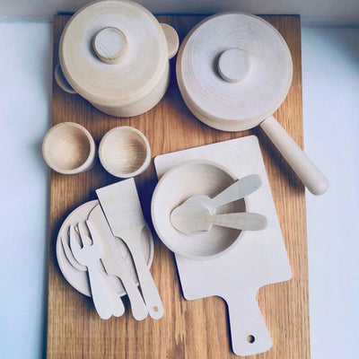 Wooden Pots and Pans Playset
