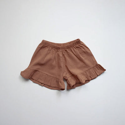 The Frill Linen Short - Cinnamon