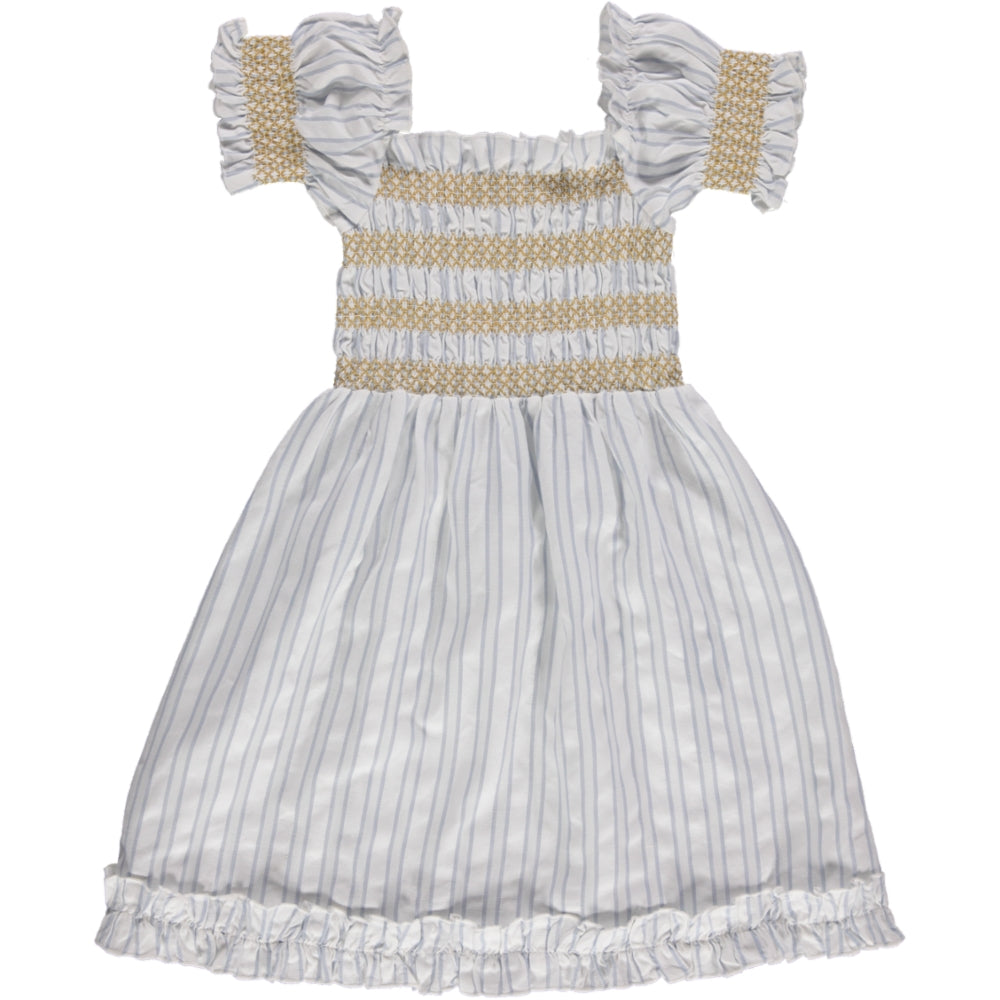 Smocked Stripe Dress Woman