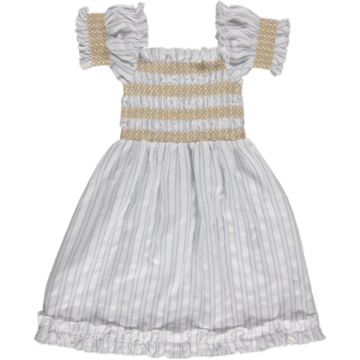 Smocked Stripe Dress Woman