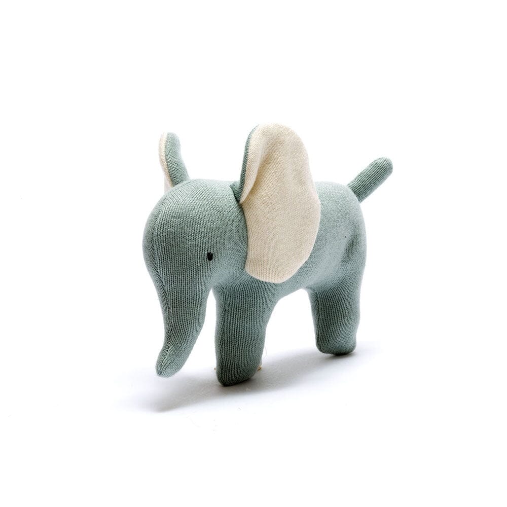Small Organic Cotton Teal Elephant Plush - Kids