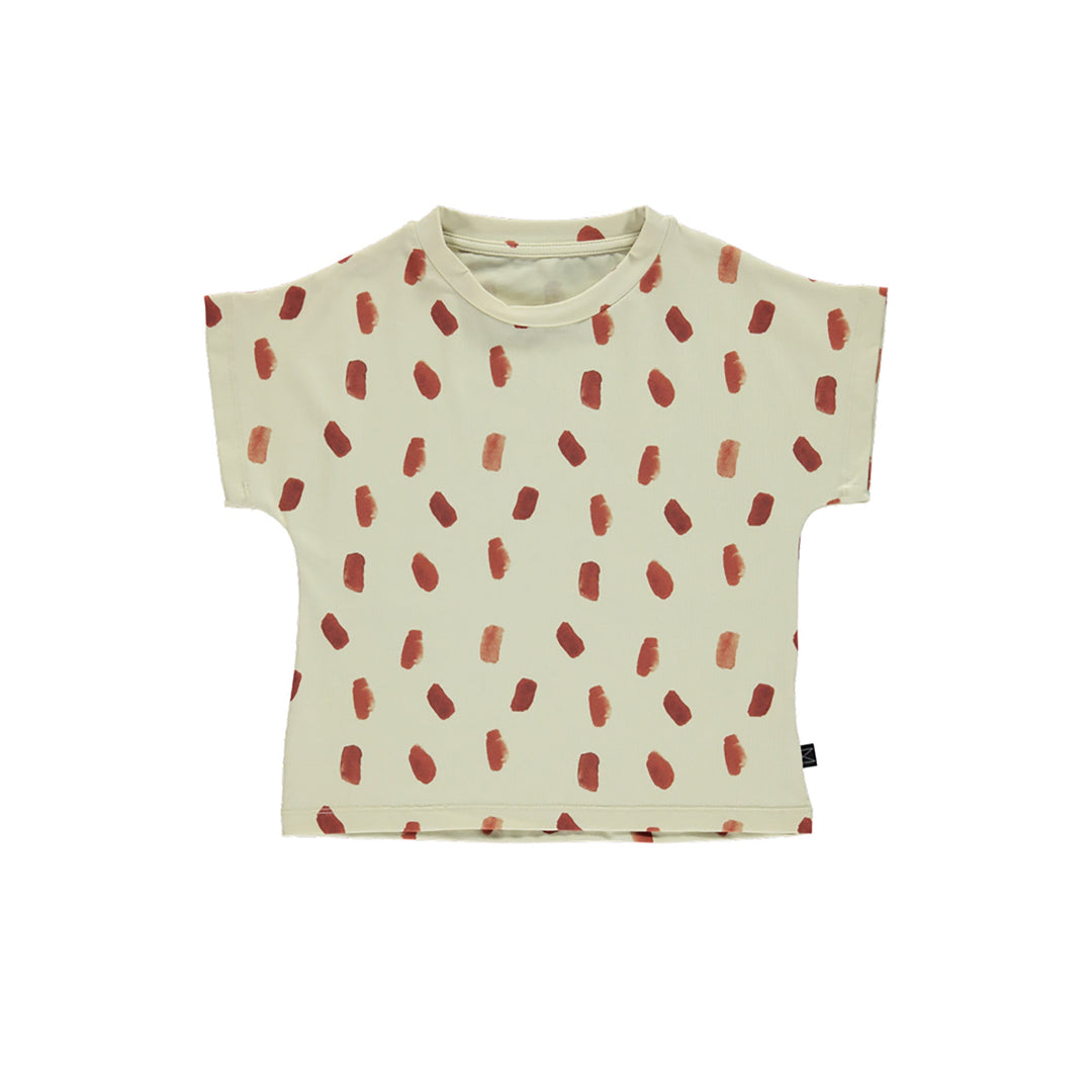 Brick Dot Oversized Shirt - White/Brown