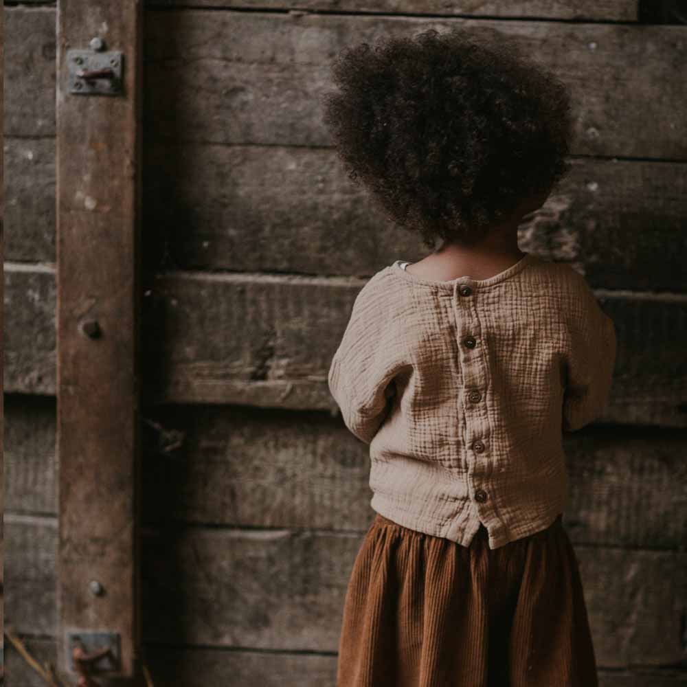 The Button Back Top - Antique Rose