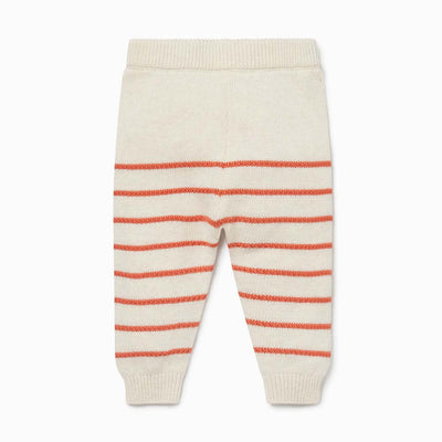 Knitted Stripe Joggers - Oat