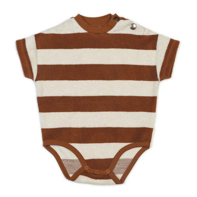 Organic Bodysuit - Caramel Stripe