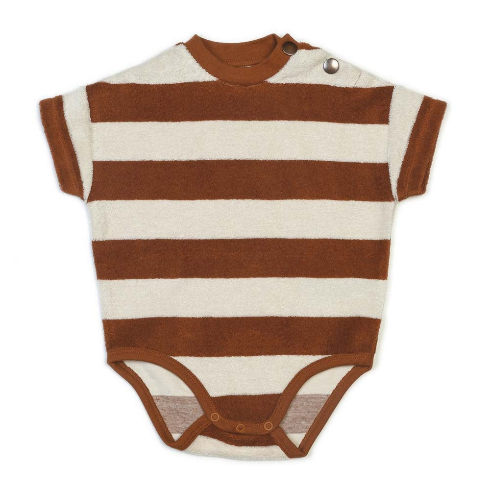 Organic Bodysuit - Caramel Stripe
