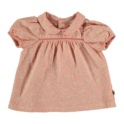 Organic Cotton Floral Dress & Bloomers - Peach