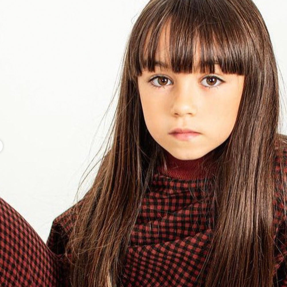 Organic Plaid Kids Pants - Taupe