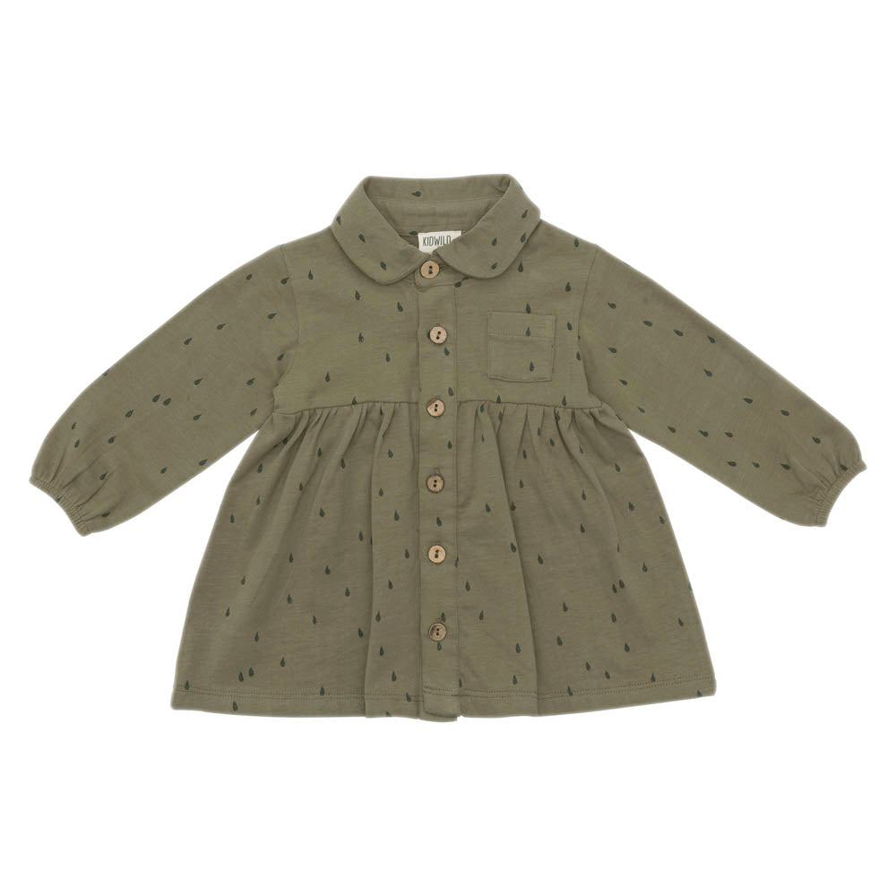 Organic Shirt Dress - AOP Raindrop