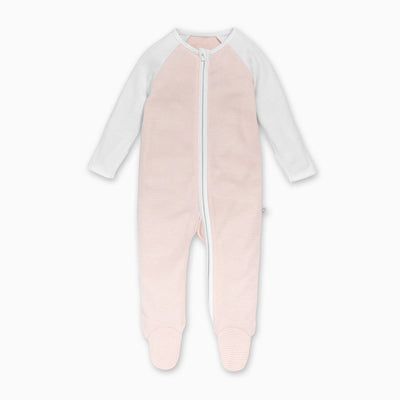 Raglan Sleeve Zip-up Sleepsuit - Blush Stripe