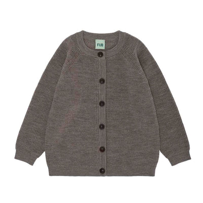 Rib Cardigan - Beige Melange
