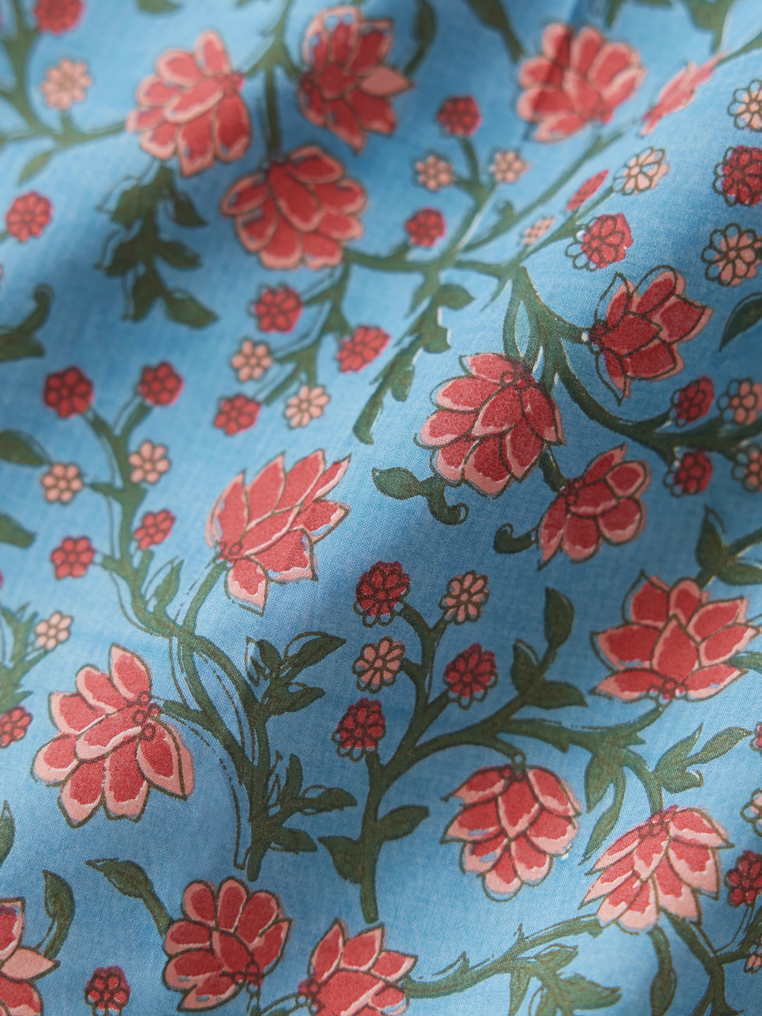 Brenda Tiered Skirt - French Blue/Punch Bouquet Floral print
