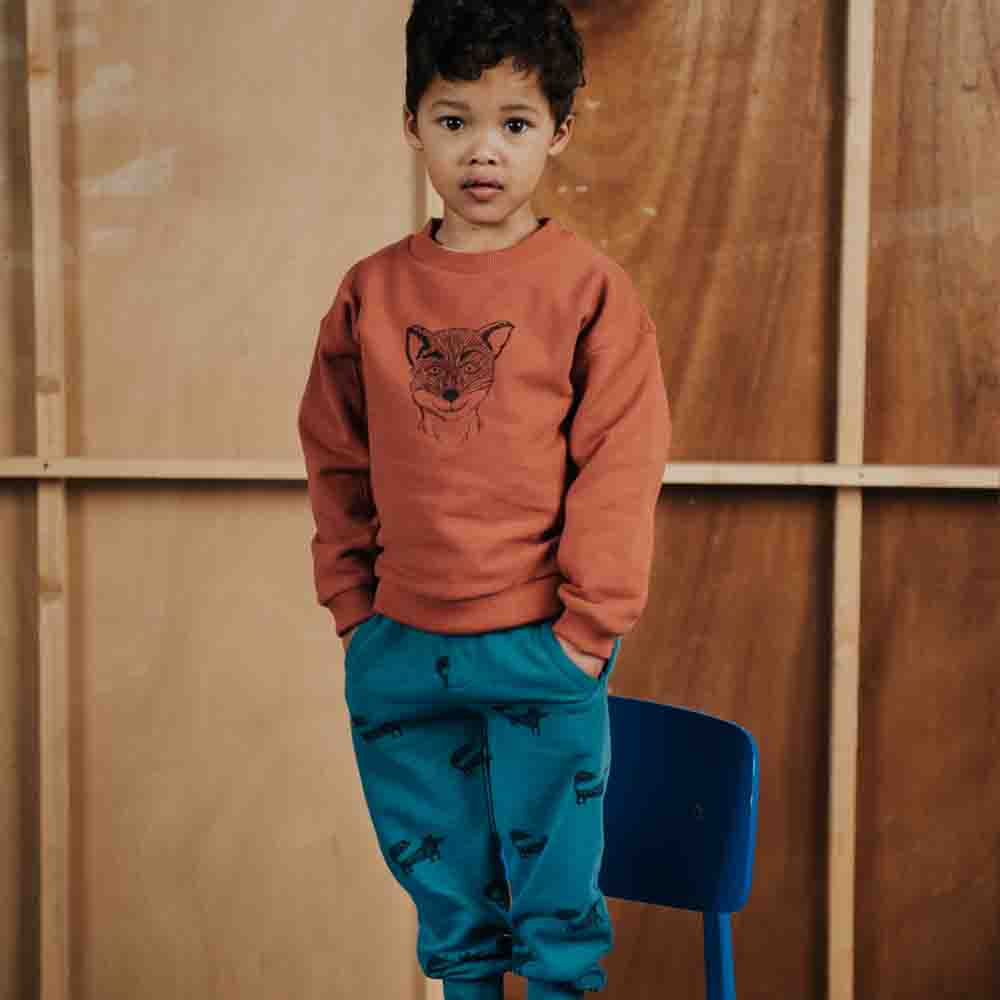 Sweatpants Fox Print - Pine Green