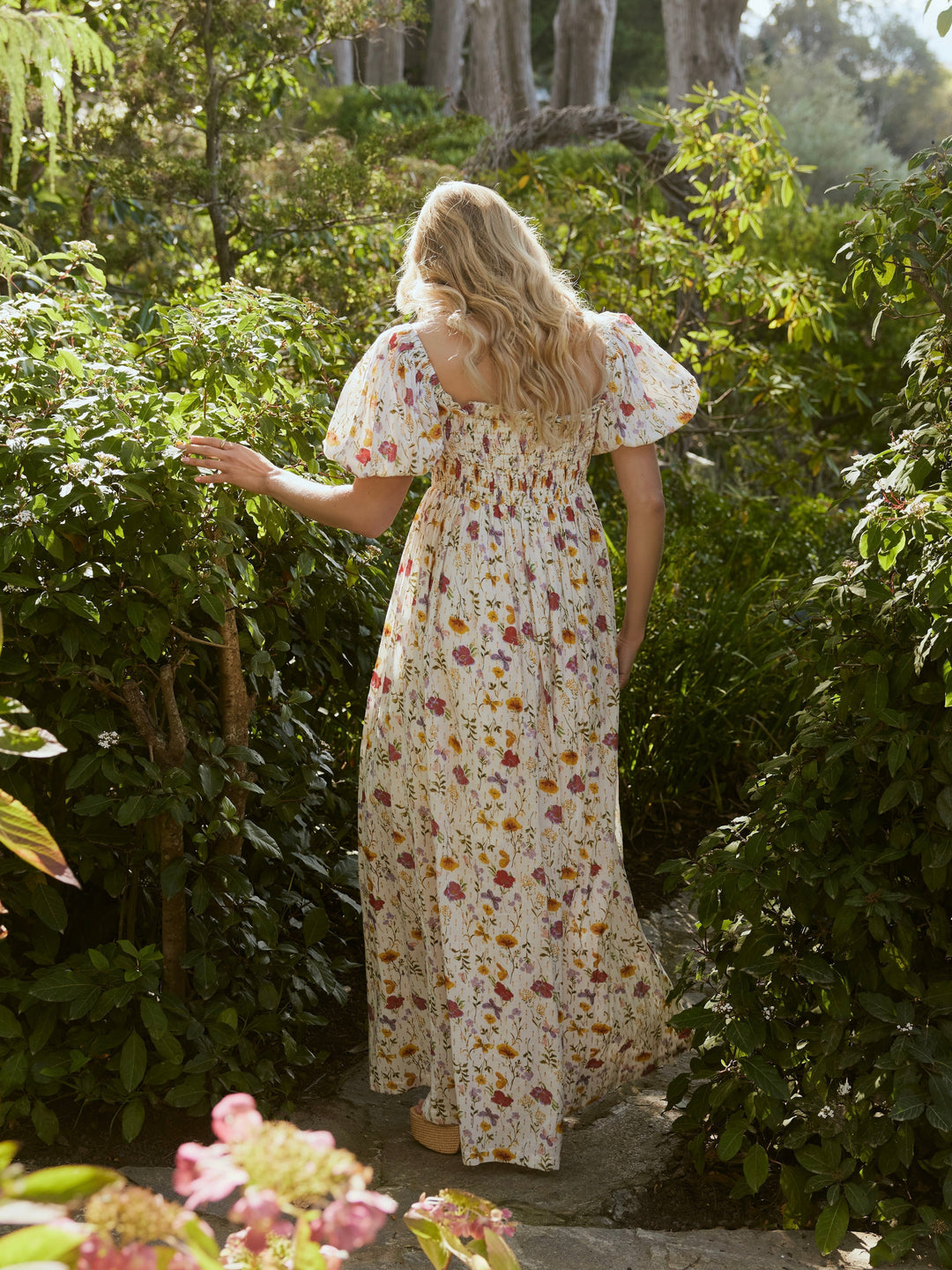 Aurora Puff Sleeve Maxi Dress - Alabaster Multicolor Floral