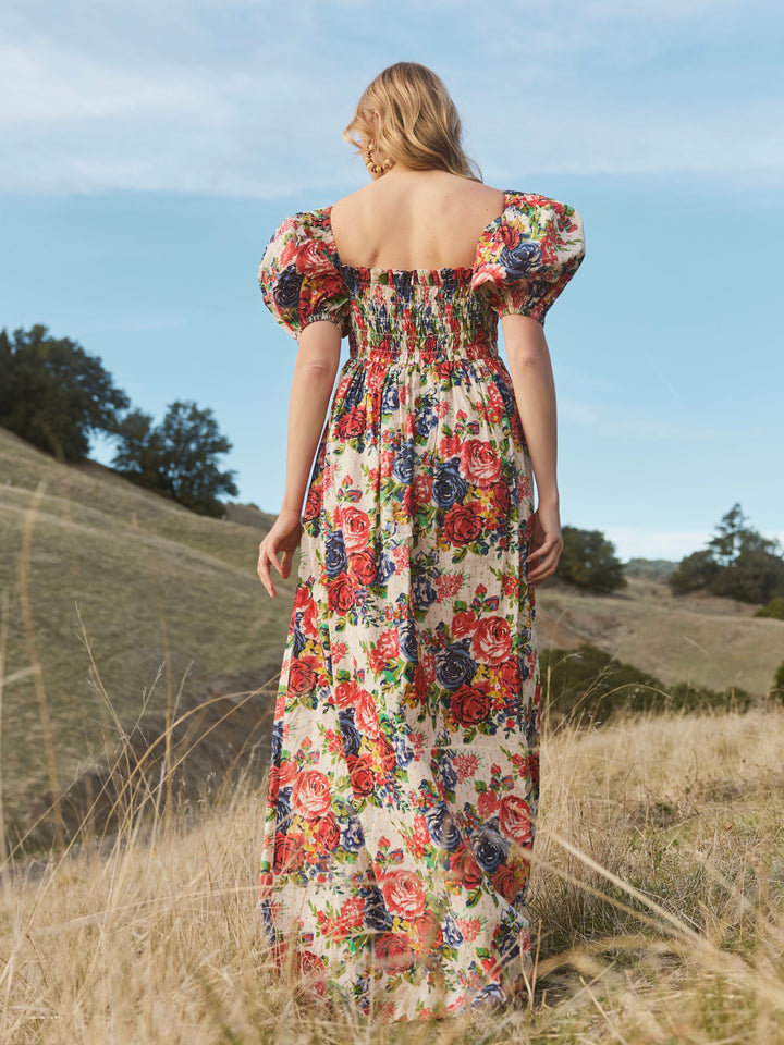 Aurora Puff Sleeve Maxi Dress - Blooming Floral Print