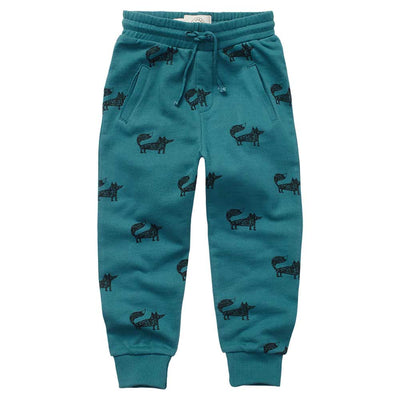 Sweatpants Fox Print - Pine Green