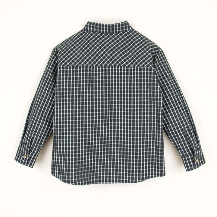 Black Plaid Shirt with Pockets
