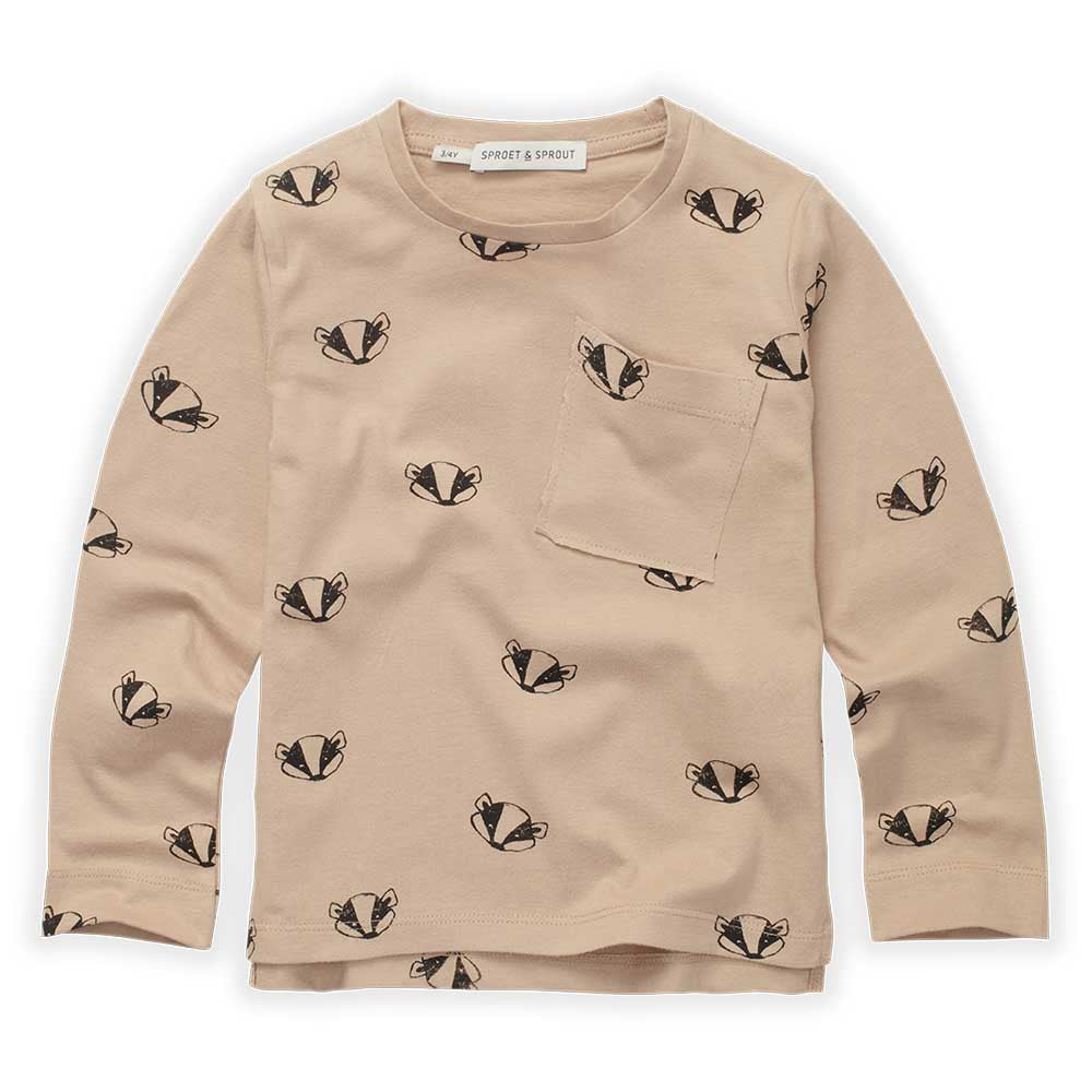 T-Shirt Badger Print - Nougat