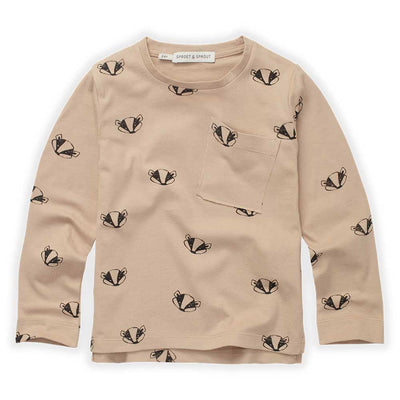 T-Shirt Badger Print - Nougat