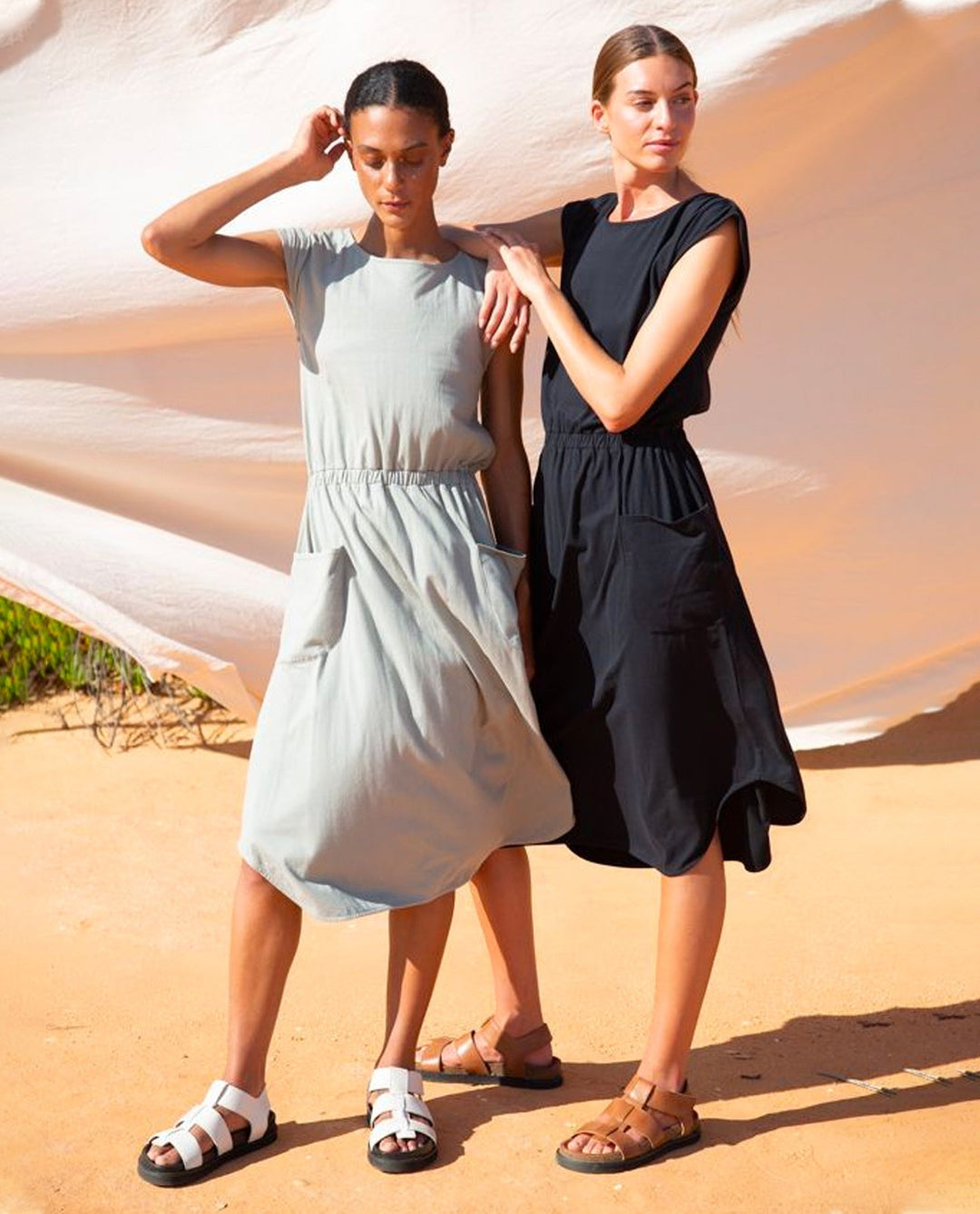 Zerlina Organic Cotton Dress - Soft Sage