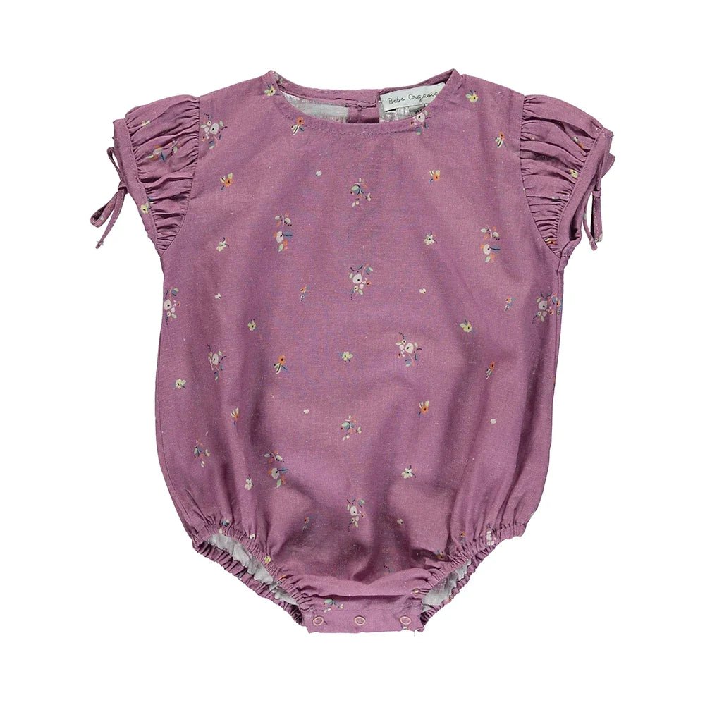 Adele Romper - Purple Flowers - manymoons sandbox