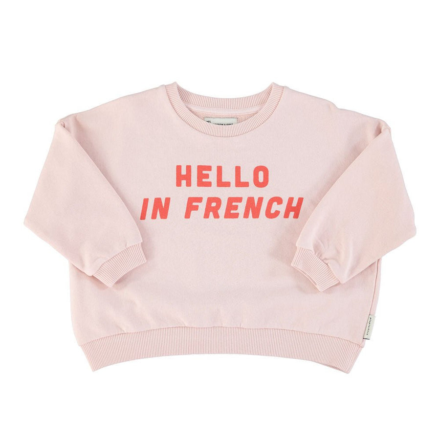 "Hello in French" Sweatshirt - Pink - manymoons sandbox