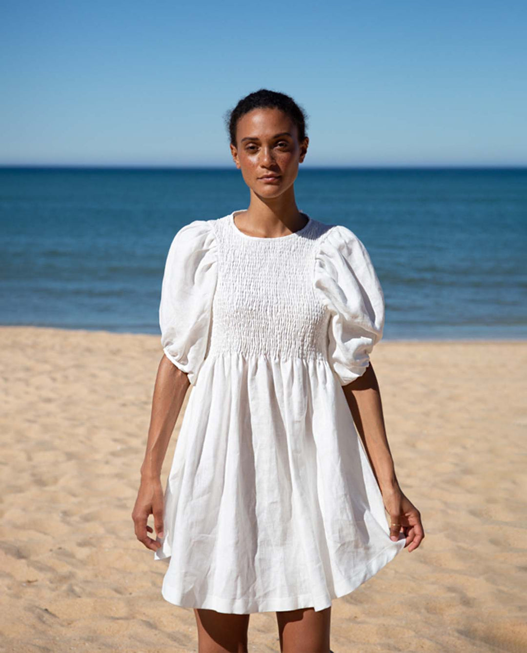 Layrah May Linen Dress - White