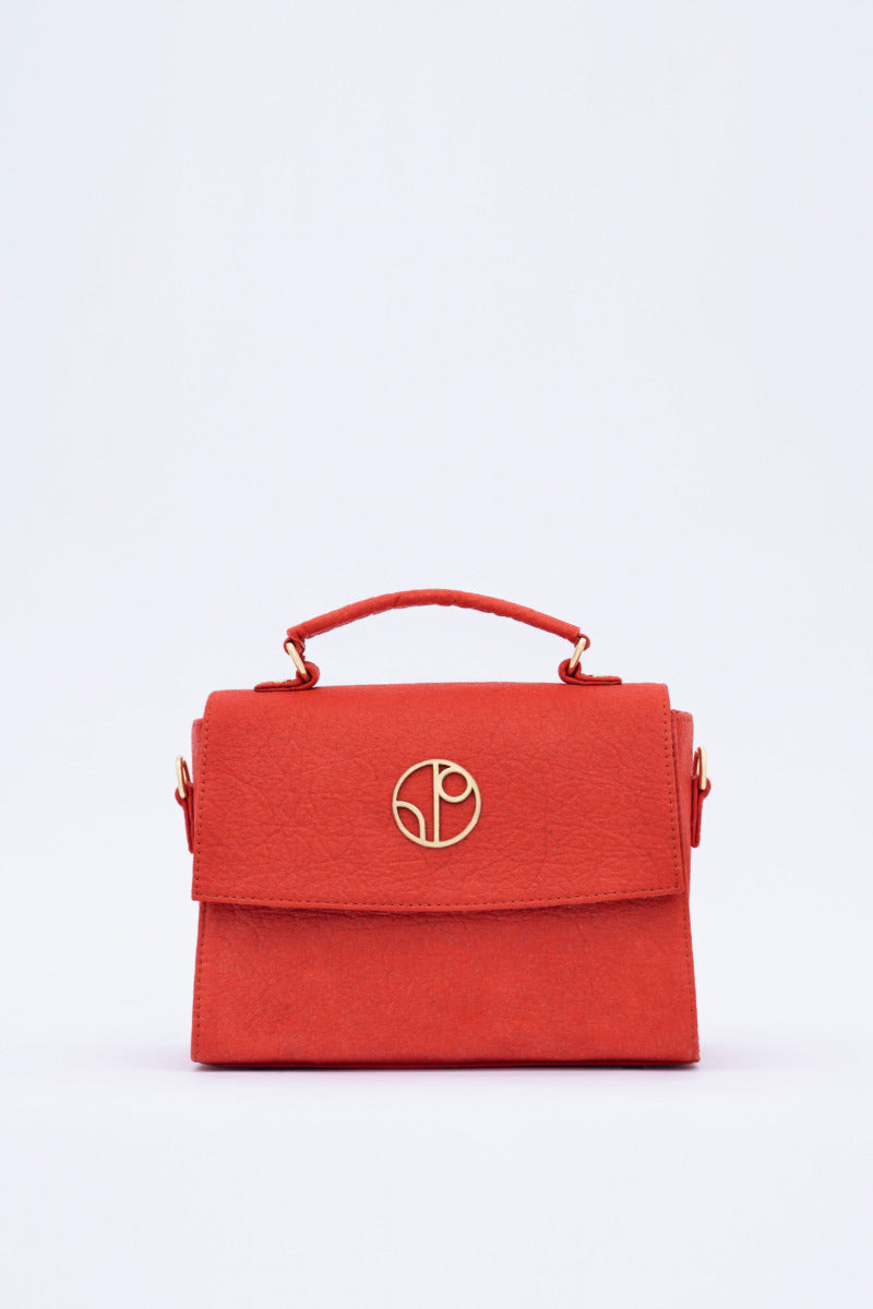 London Sadle Bag Pinatex - Cherry Red