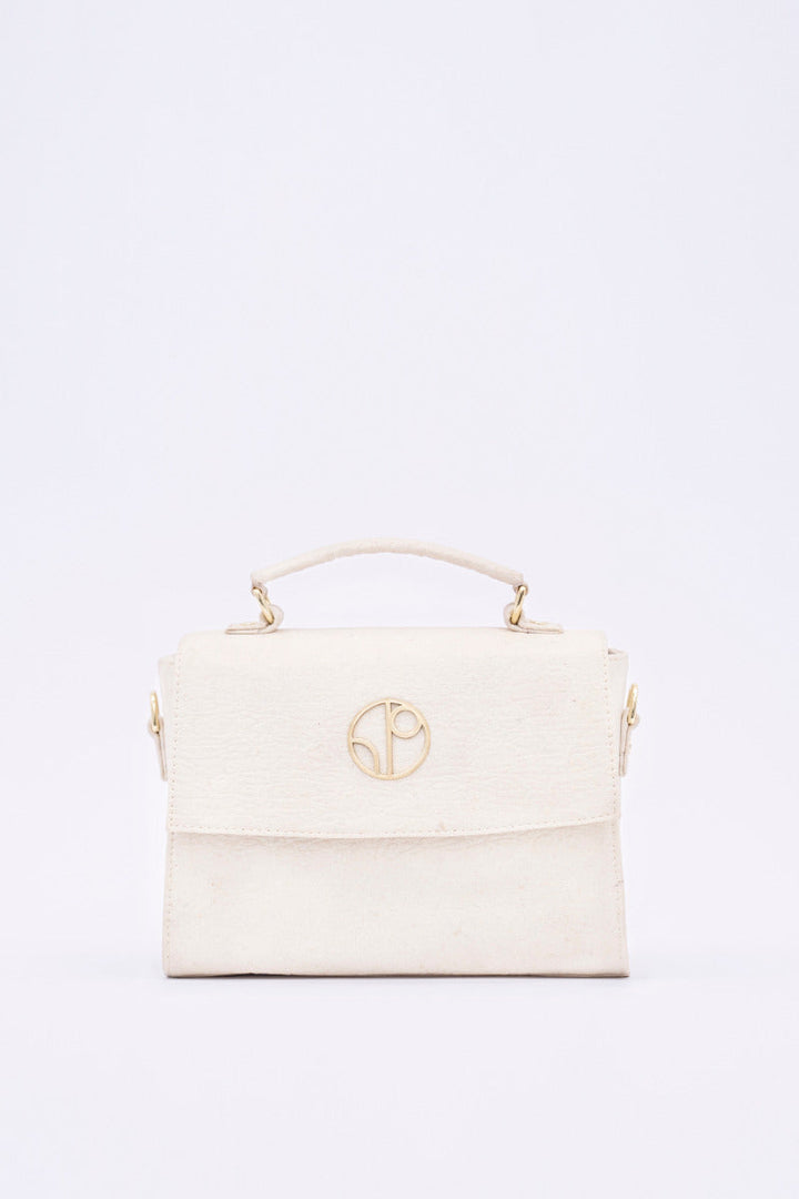 London Sadle Bag Pinatex - Latte White
