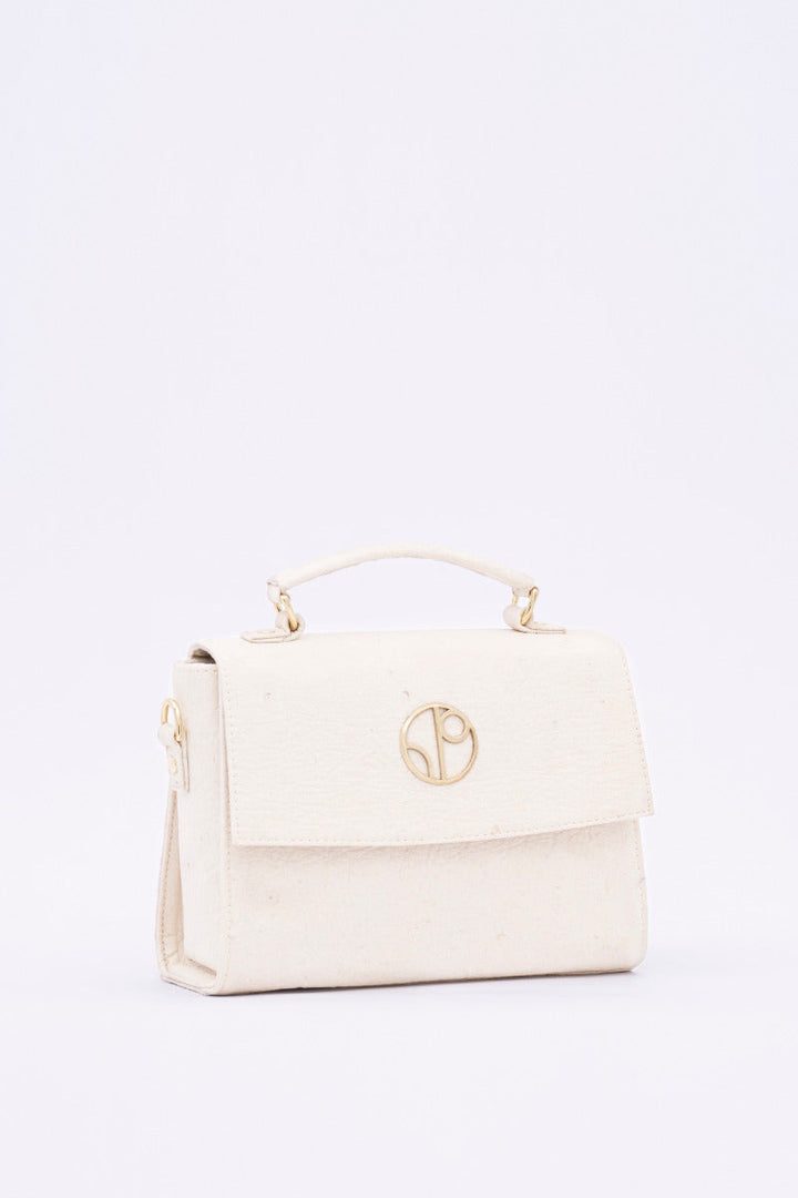 London Sadle Bag Pinatex - Latte White